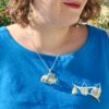 Sailing jewellery triple pendant worn