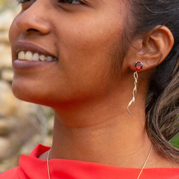 Citrine and Gold Helix Earrings worn