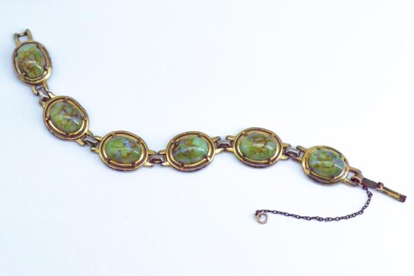 Heirloom Amethyst and Green Bracelet Redesign-original green bracelet