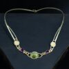 Heirloom amethyst and green jewellery redesign collar necklace