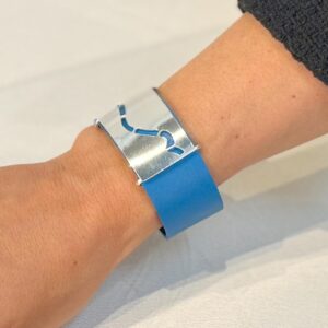 Refraction-blue bracelet on woman