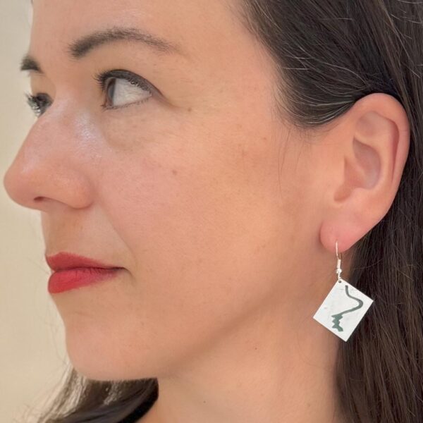 Refraction-square plique a jour earrings worn